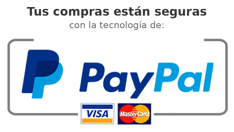 Compras seguras con PayPal, Visa y Mastercard